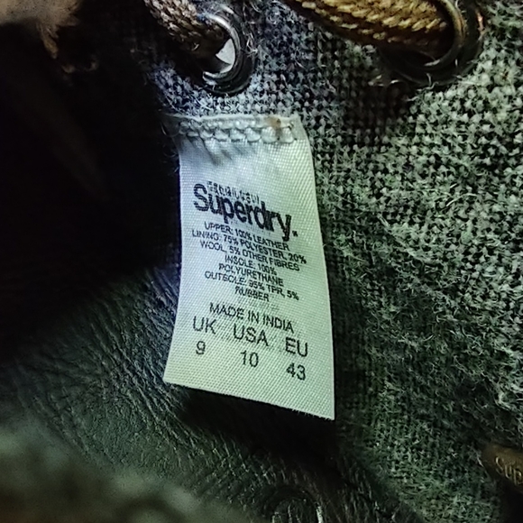 Superdry Winter Rallie Leather Desert Boots Men's Size 10, Dark Brown - Picture 7 of 11